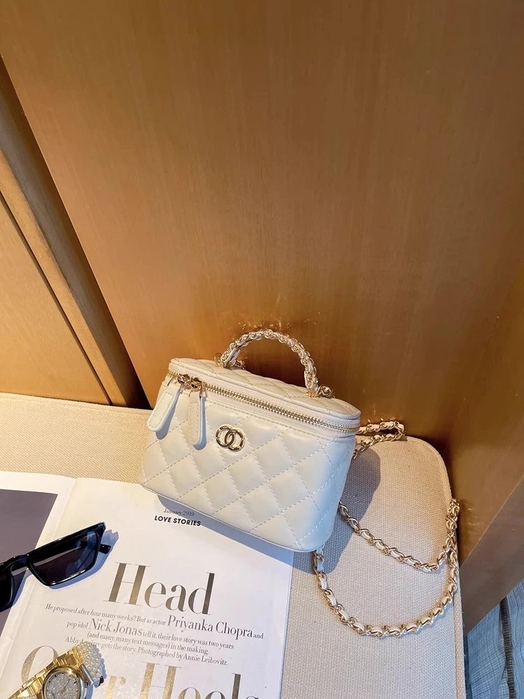 Chanel Mini Coco Handle Black Quilted Leather Chain Handbag - 7