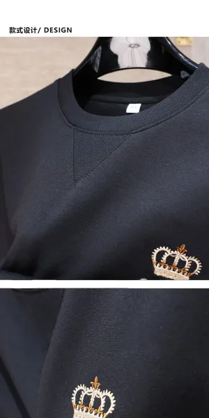 Design Crown Bee Embroidered Black T-Shirt - 5