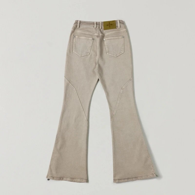 Design Flared Zip-Trim Jeans Light Gray - 12