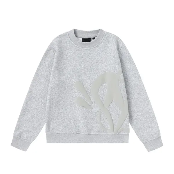 Design Abstract Graphic Sweatshirt Gray Hoodie - 1