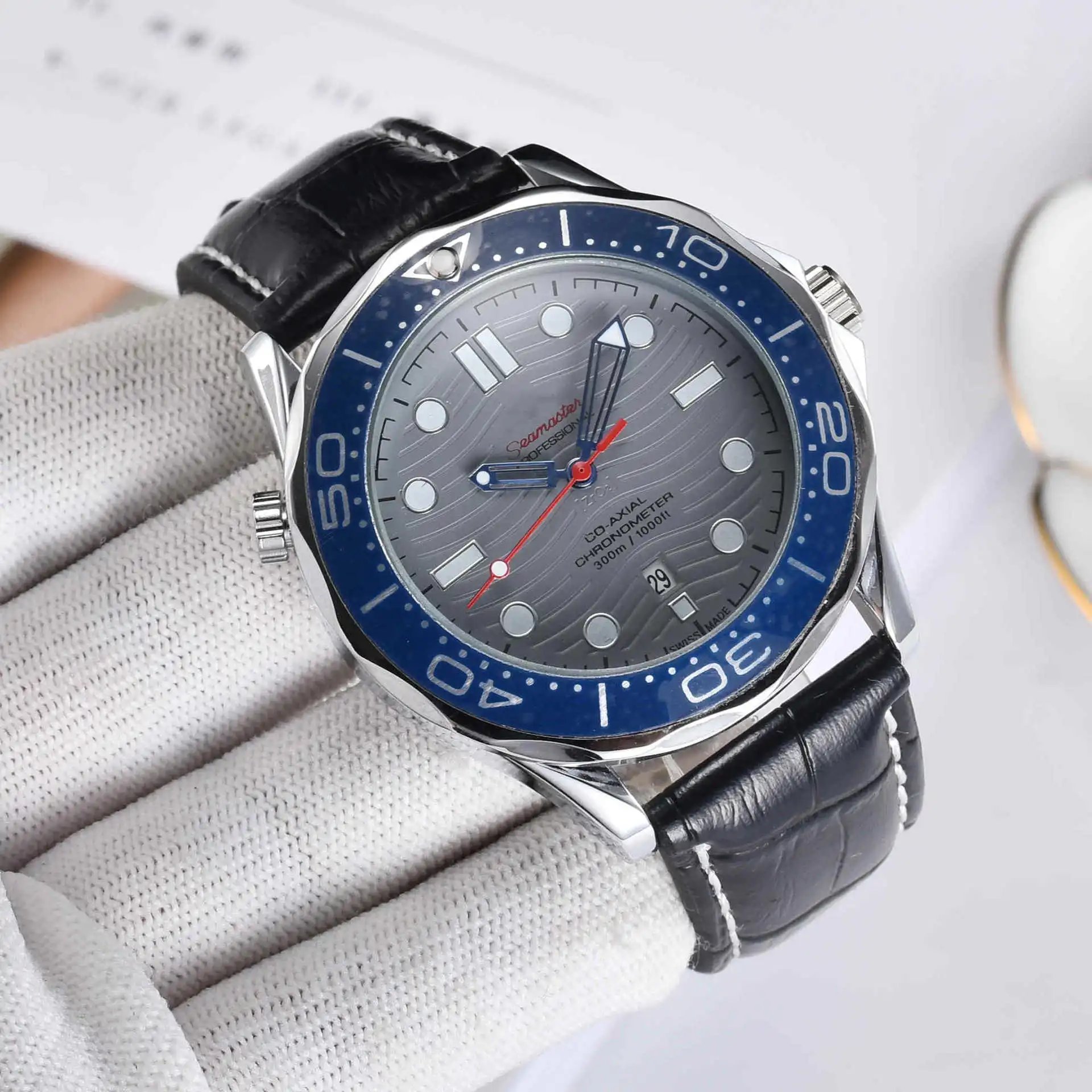 Omega Seamaster Professional Co-Axial Chronometer Silver Dial Black Bezel Mechanical Watch Watches - 5