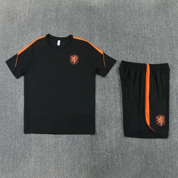 KNVB Netherlands National Team Training Set Black Orange Activewear - 1