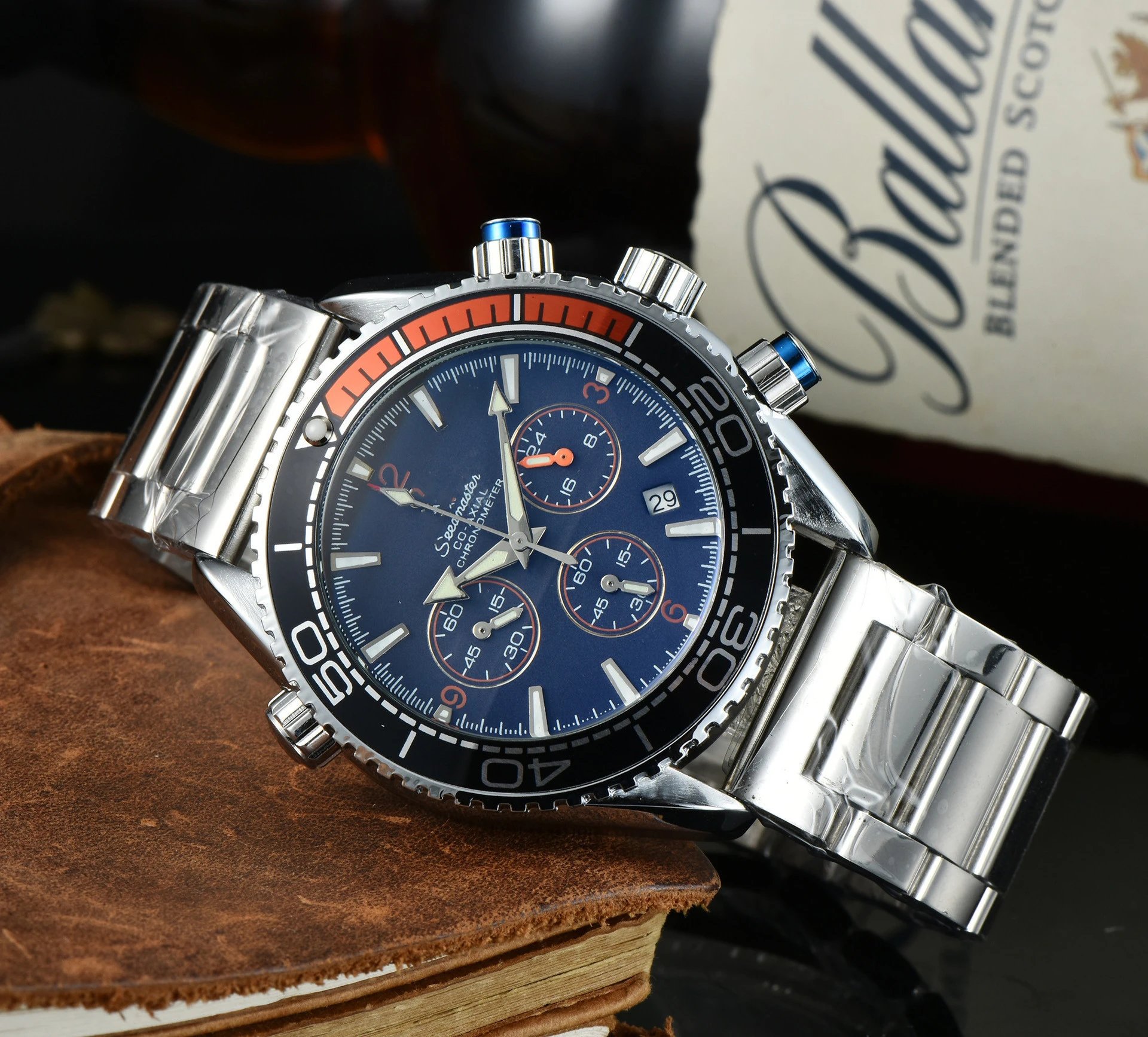 Omega Seamaster Chronograph Blue Dial Steel Watch Watches