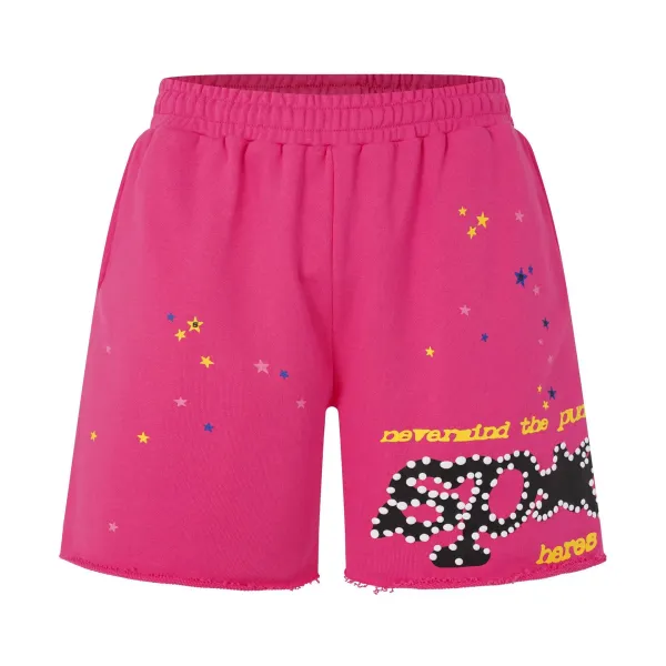 Design Baros Nevermind The Punk Star Print Shorts Pink Shorts - 1