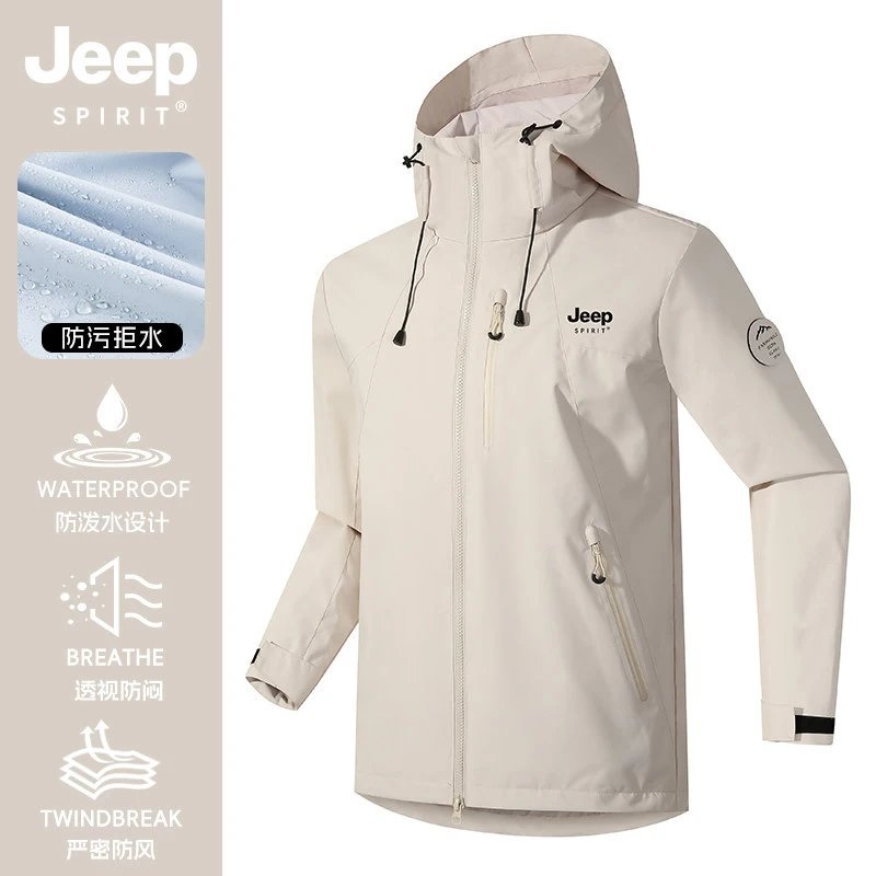 Design Jeep Spirit Waterproof Windbreaker Beige Jacket Windbreaker