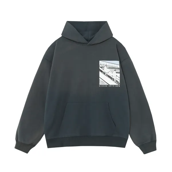 Design Oversized Hoodie Charcoal Gray Hoodie - 40