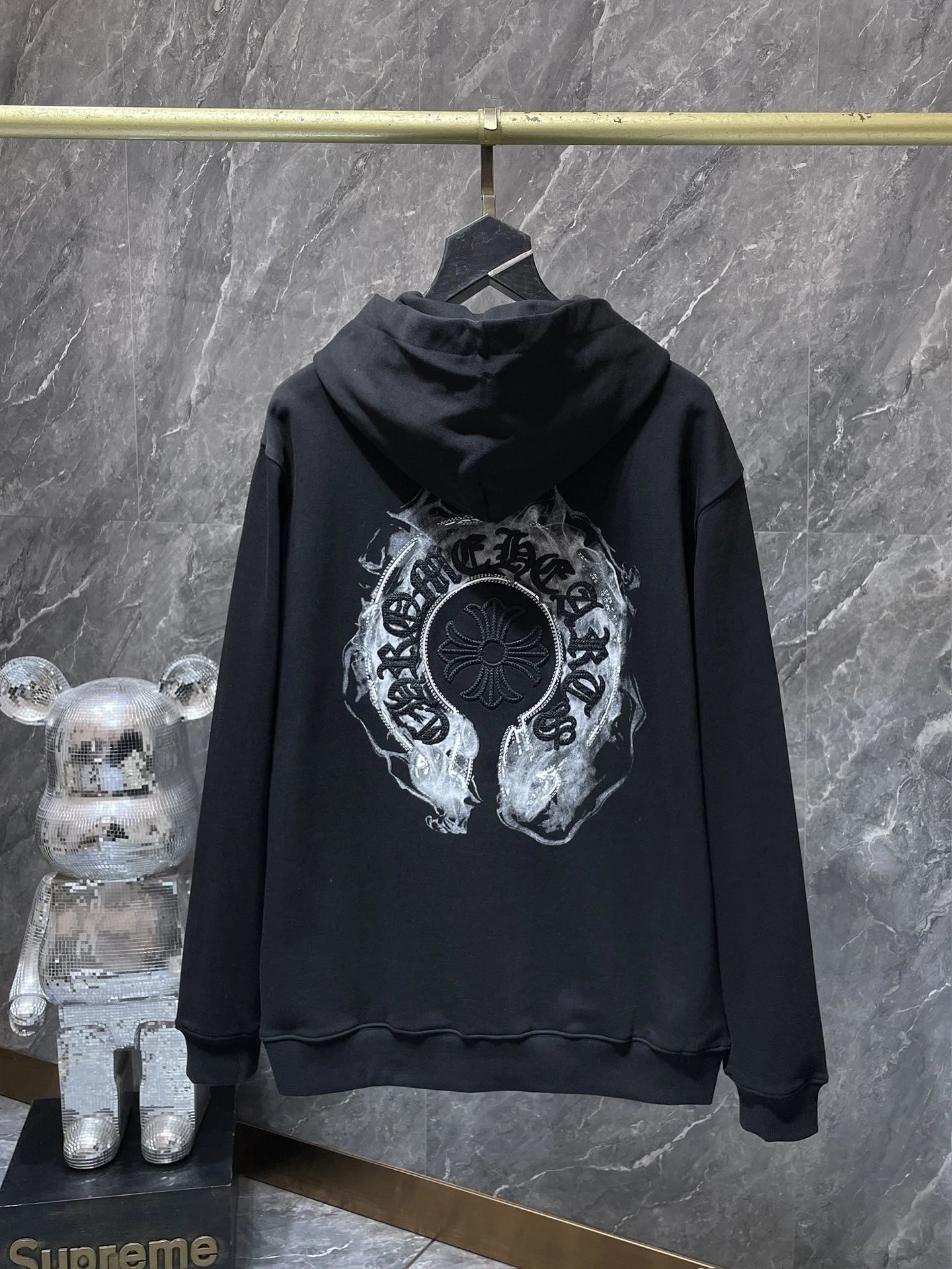 Chrome Hearts Cross Motif Zip-Up Hoodie Black - 22
