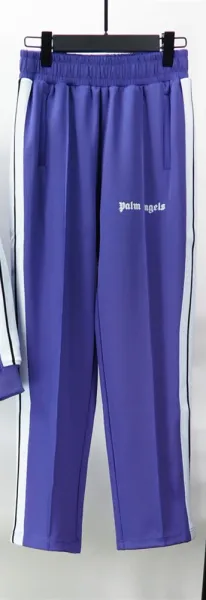Palm Angels Track Pants Purple with White Stripes Sweatpants - 1