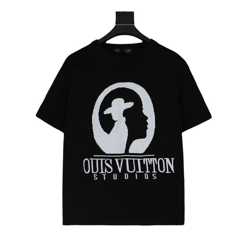 Louis Vuitton Ouis Vuitton Studios Black Graphic T-Shirt Tops.t Shirts - 1