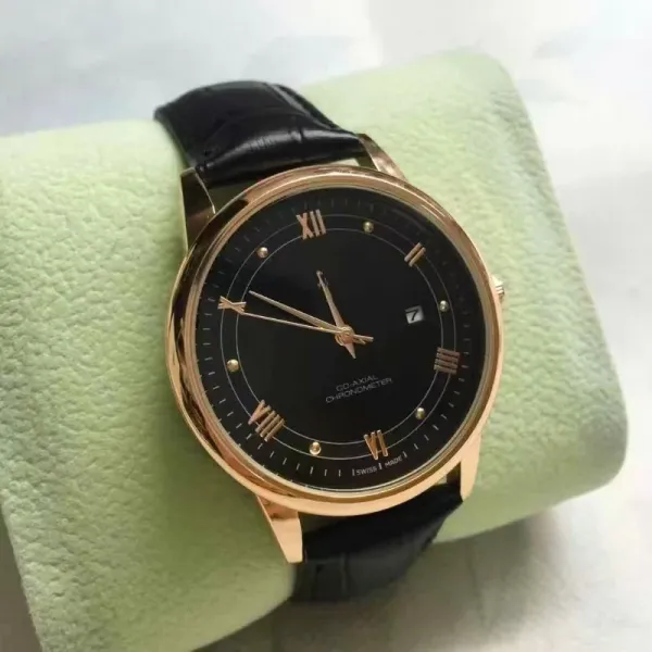 Design Co-Axial Chronometer Black Dial Rose Gold Watch Watches - 10