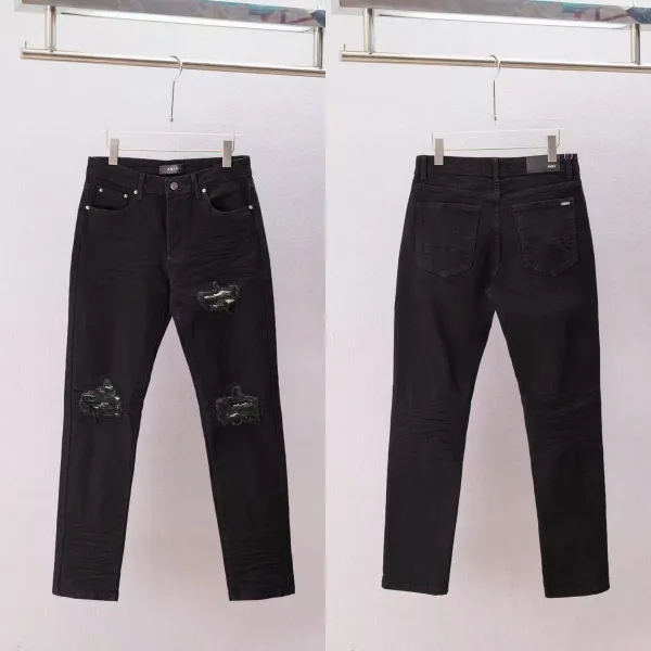Amiri Distressed Black Slim Fit Jeans - 1
