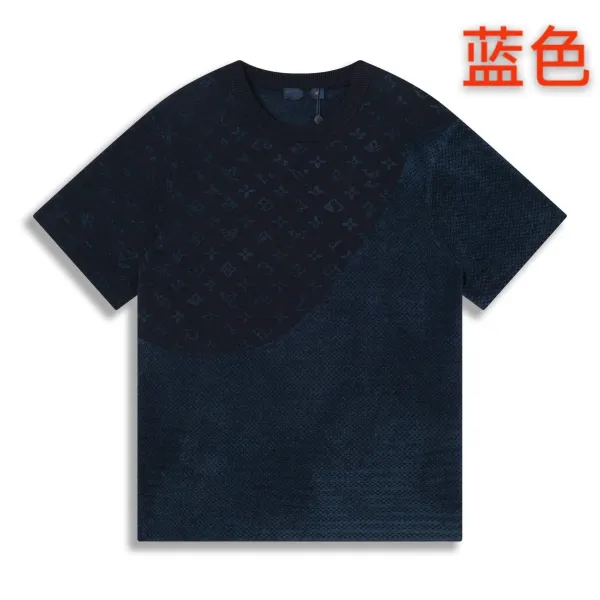 Louis Vuitton Monogram Knit T-Shirt Navy Blue - 1