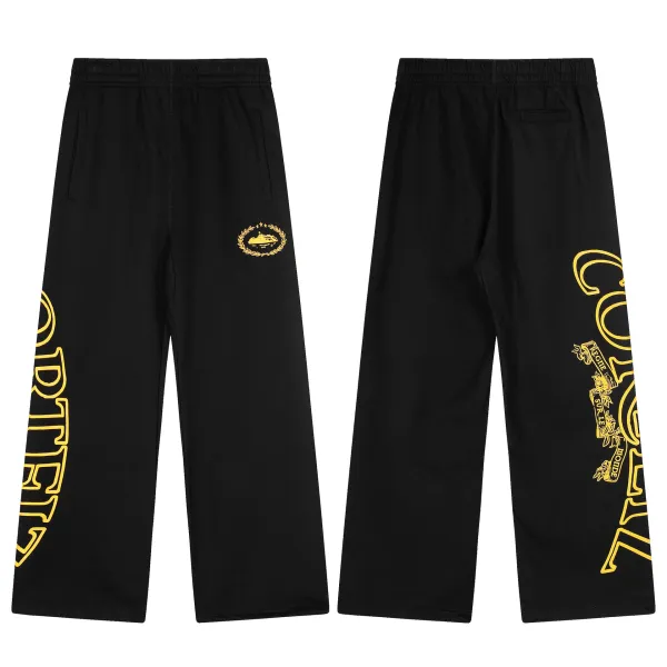 Design Sweatpants Black with Gold Graphic Print - 1
