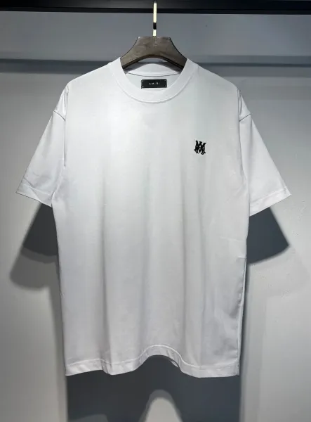 Amiri Logo Embroidered White T-Shirt - 1