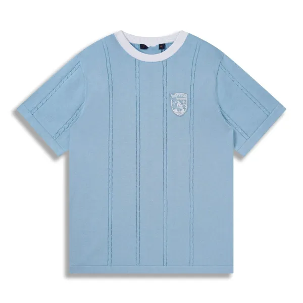 Cole Buxton Knit T-Shirt Light Blue - 1