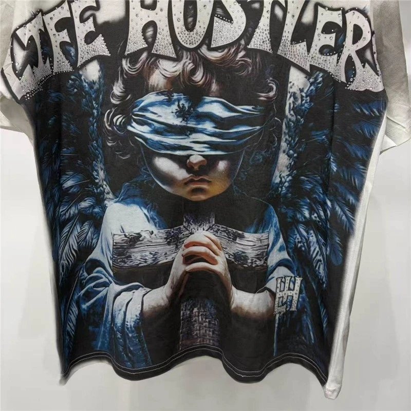 Hellstar Life Hustlers Angel Graphic T-Shirt Black - 9