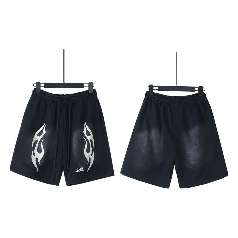 Hellstar Skull Flame Graphic Shorts Black - 29
