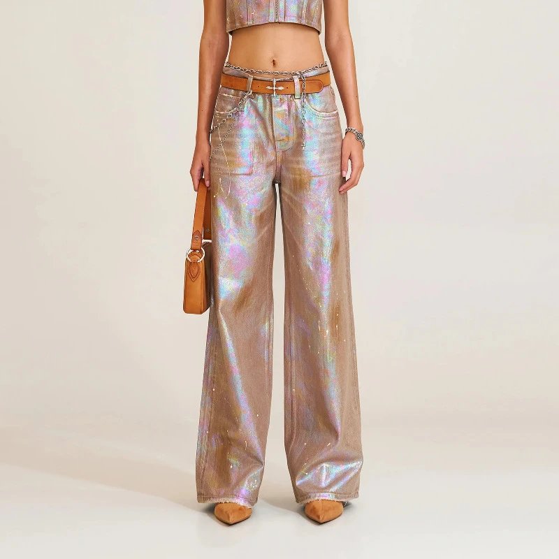 SMF Holographic Wide-Leg Jeans Multicolor - 20