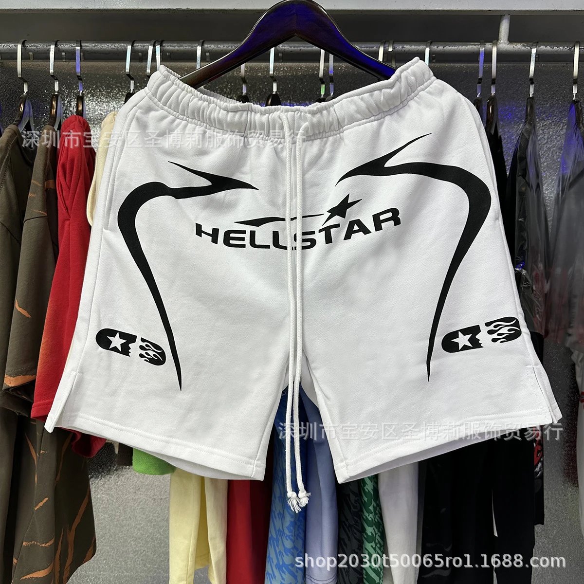 Hellstar Skull Flame Graphic Shorts Black - 9