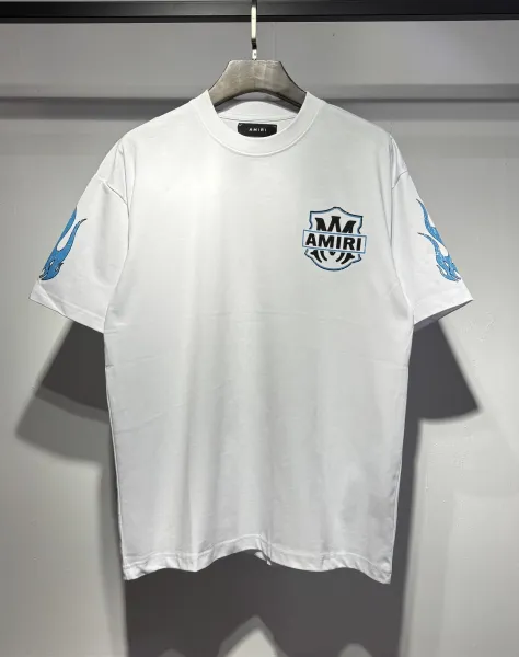 Amiri Logo Embroidered White T-Shirt - 23