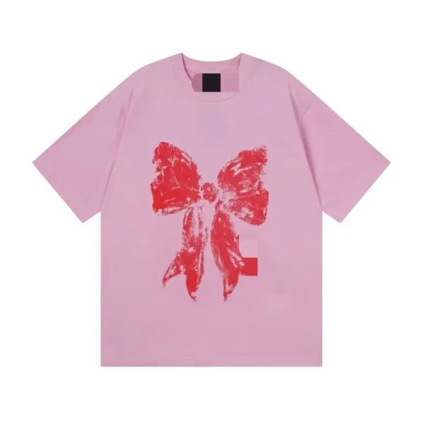 Design Bow Print Oversized T-Shirt Pink - 1