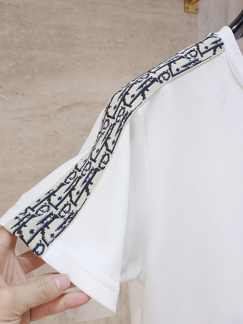 Dior Oblique Print Sleeve T-Shirt White - 35