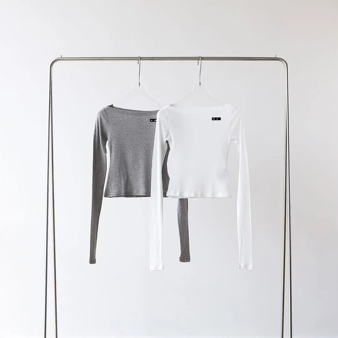 Design Asymmetrical Sheer Long Sleeve Top White with Red Drawstring Shorts - 4