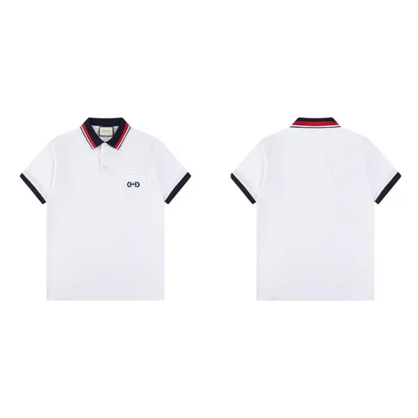 Gucci Logo-Embroidered Polo Shirt White Tops.polo - 1