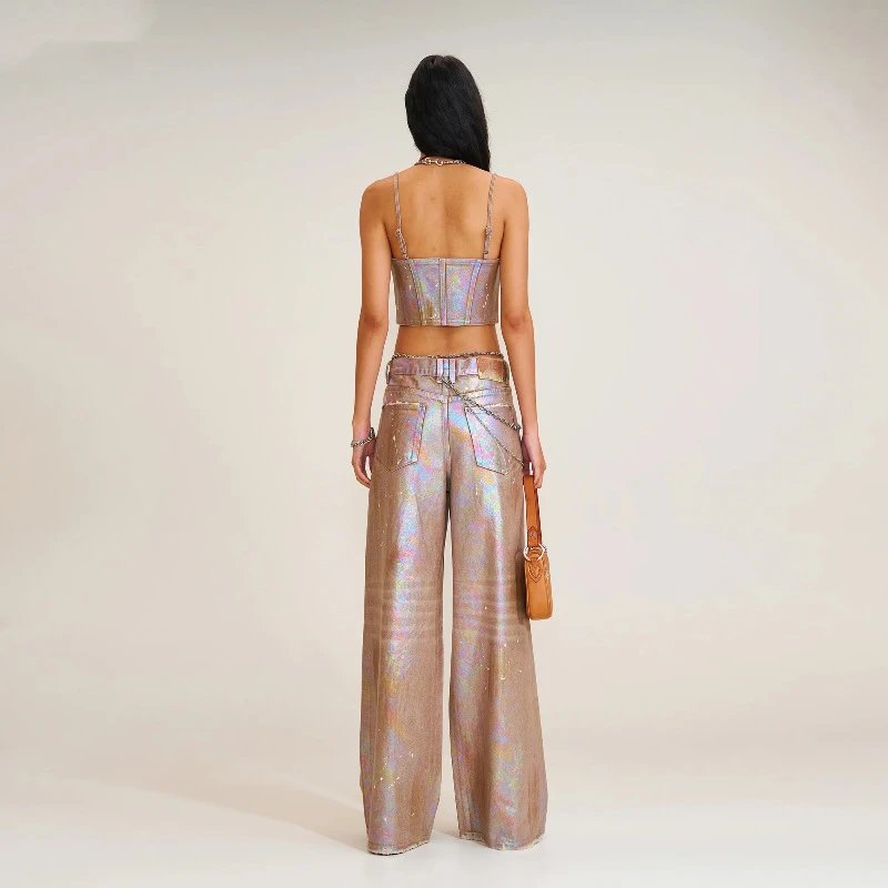SMF Holographic Wide-Leg Jeans Multicolor - 19