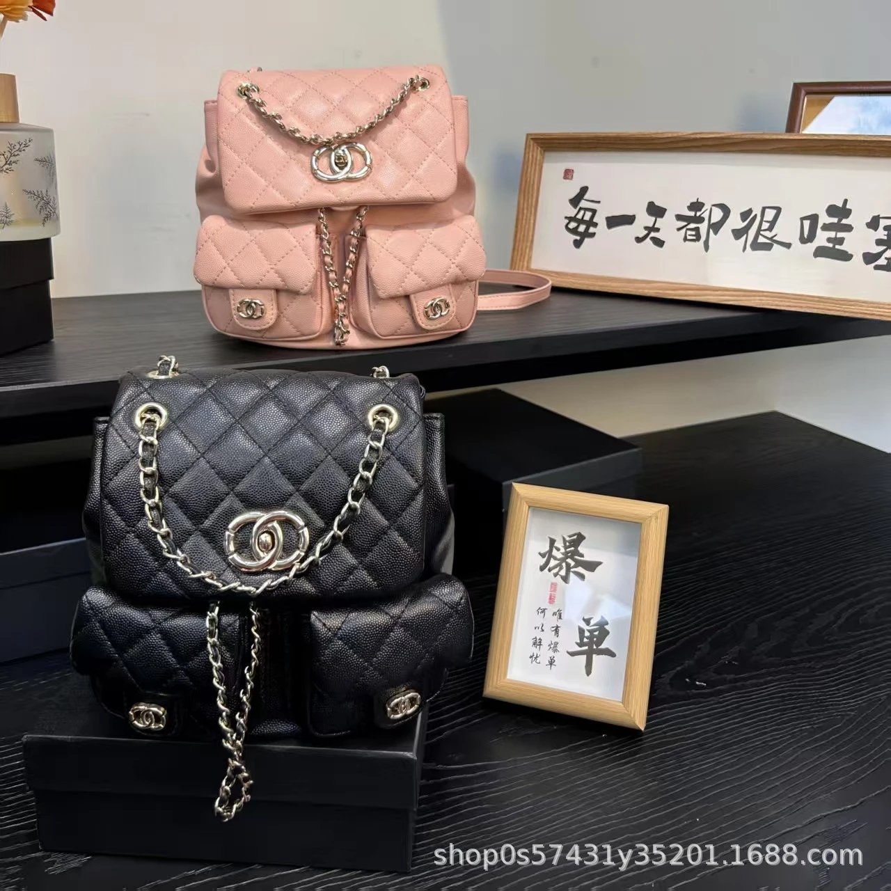 Chanel Mini Backpack Pink Quilted Lambskin with CC Logo Chain Strap - 3