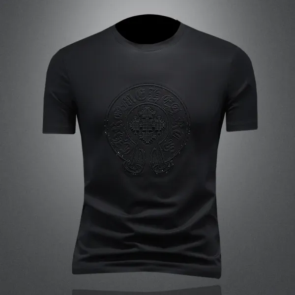 Design Black Embossed Crest T-Shirt - 1