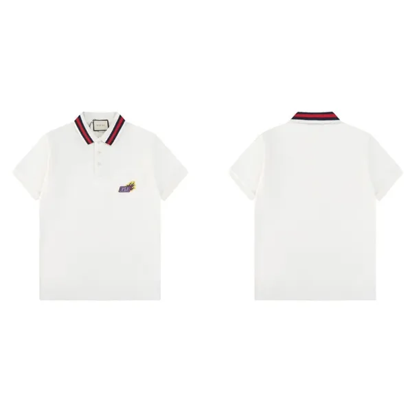 Gucci Embroidered Pocket Polo White Polo Shirt - 1