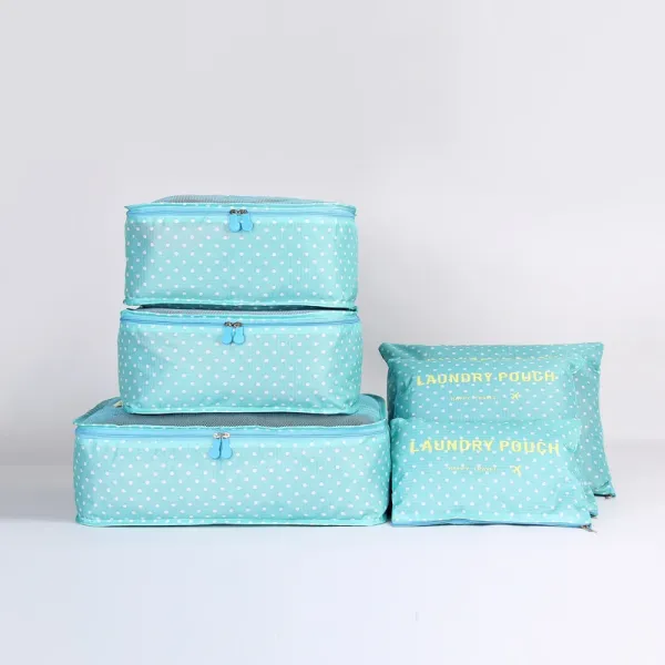 Design Polka Dot Travel Organizer Set Turquoise Blue Travel Bags - 1