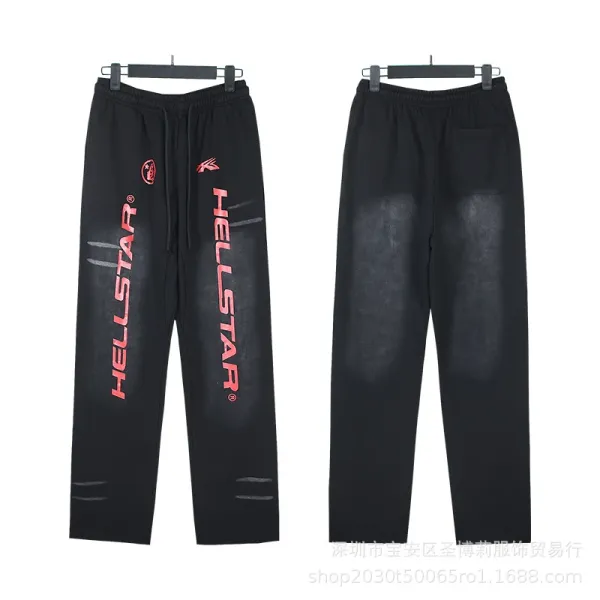 Hellstar Graphic Print Sweatpants Black - 1