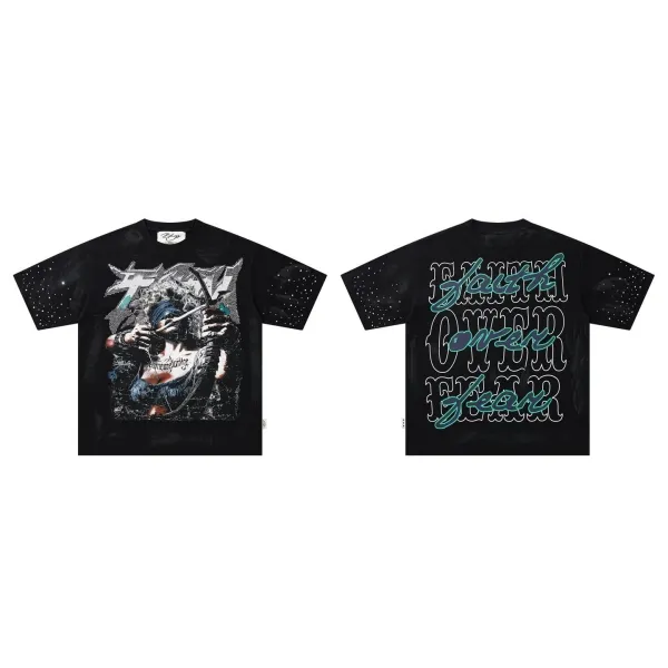 Design Faith Over Fear Graphic Print Black T-Shirt - 1