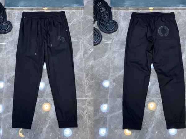 Chrome Hearts Logo Embroidered Joggers Black Sweatpants - 1