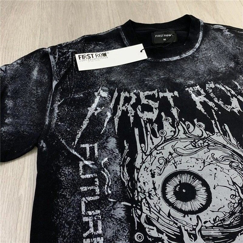 Design First Row Stay Curious Distressed Graphic T-Shirt Black T-Shirts - 6
