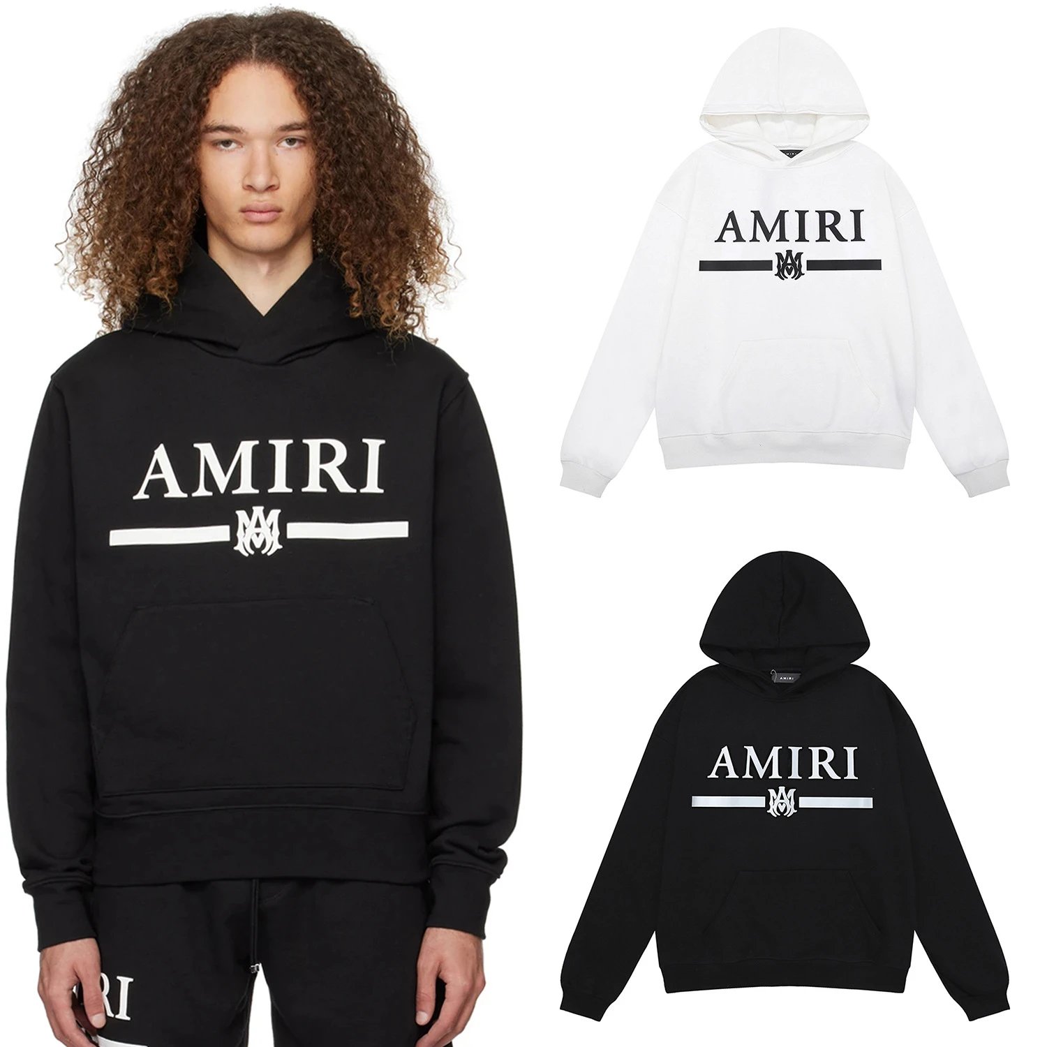 Amiri Bandana Rabbit Hoodie White - 16