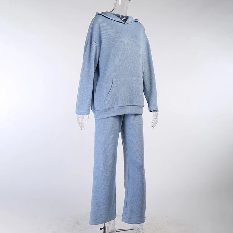 Design Ribbed Cropped Hoodie and Drawstring Pants Set Beige - 6