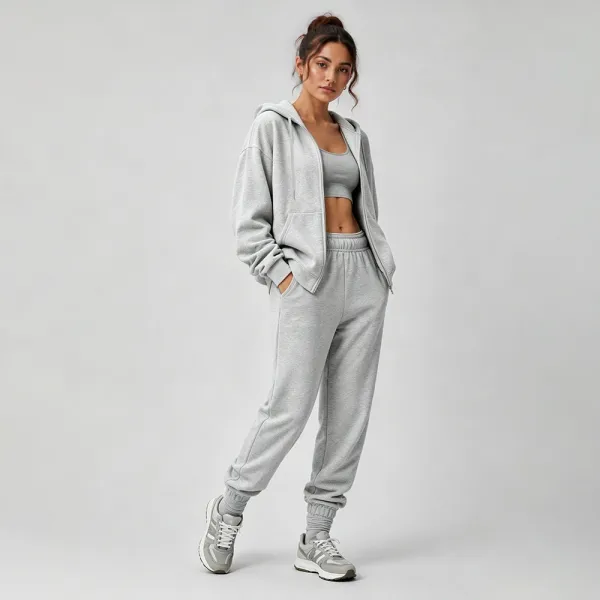 Alo Gray Oversized Hoodie and Joggers Set - 1