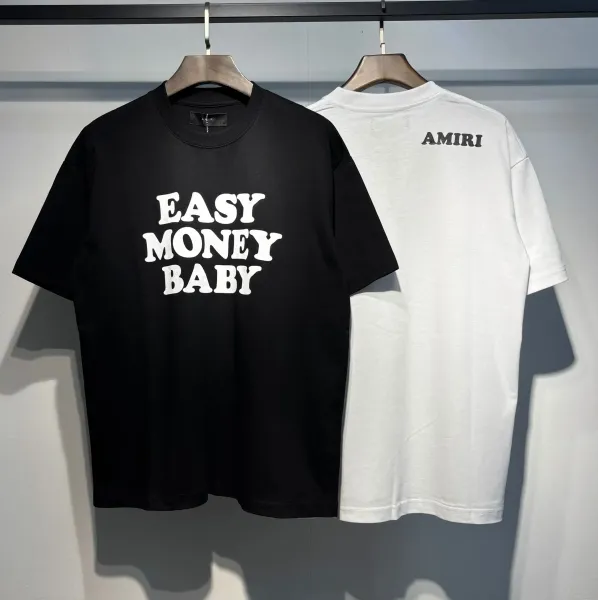 Amiri Easy Money Baby Graphic T-Shirt Black and White - 1