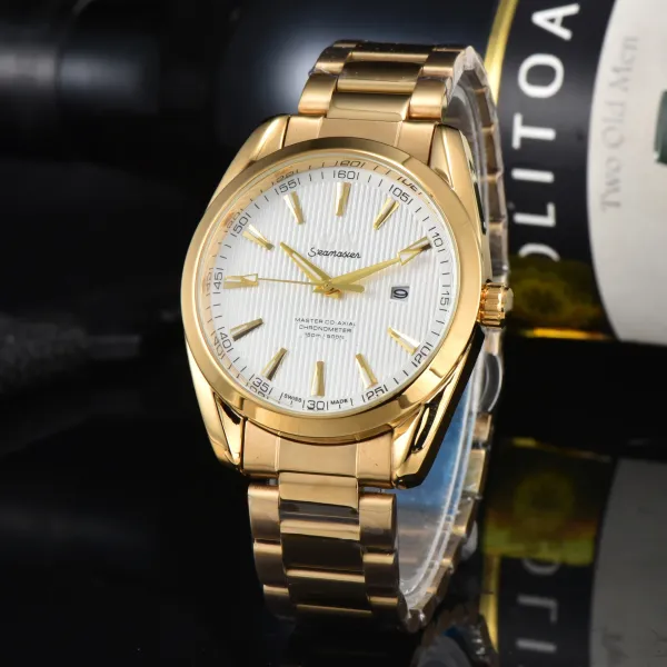 Design Seamaster Master Co-Axial Chronometer Gold Tone Mechanical Watch Watches - 1