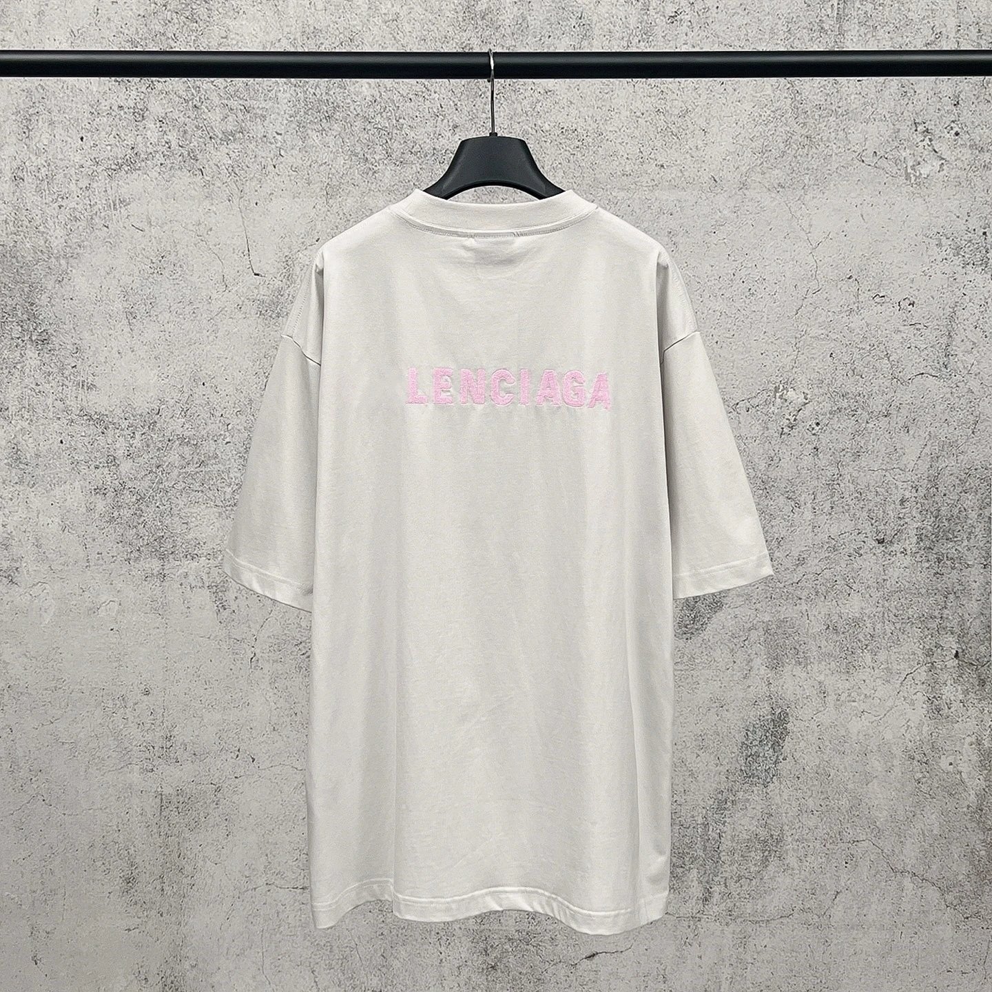 Balenciaga Logo Embroidered Off-White T-Shirt - 10