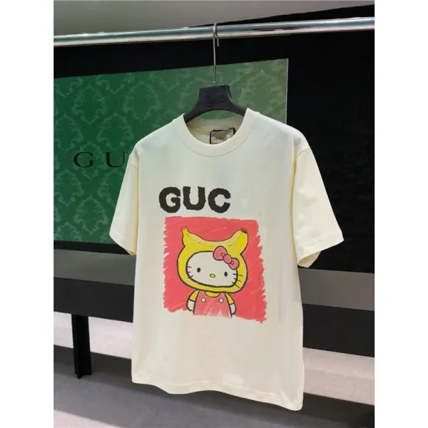 Gucci x Sanrio Hello Kitty Banana Print Cream T-Shirt - 1