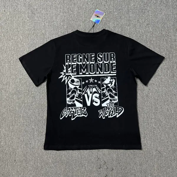 Corteiz Regne Sur Le Monde Black Graphic T-Shirt - 1