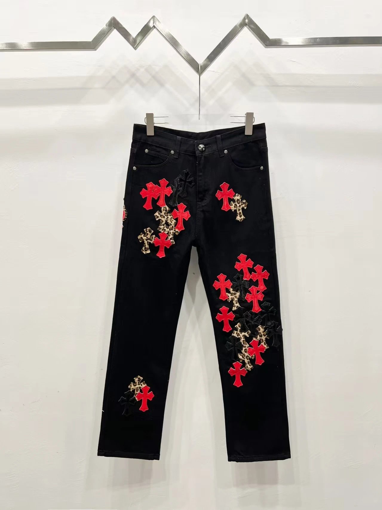 Chrome Hearts Cross-Embellished Black Jeans - 26