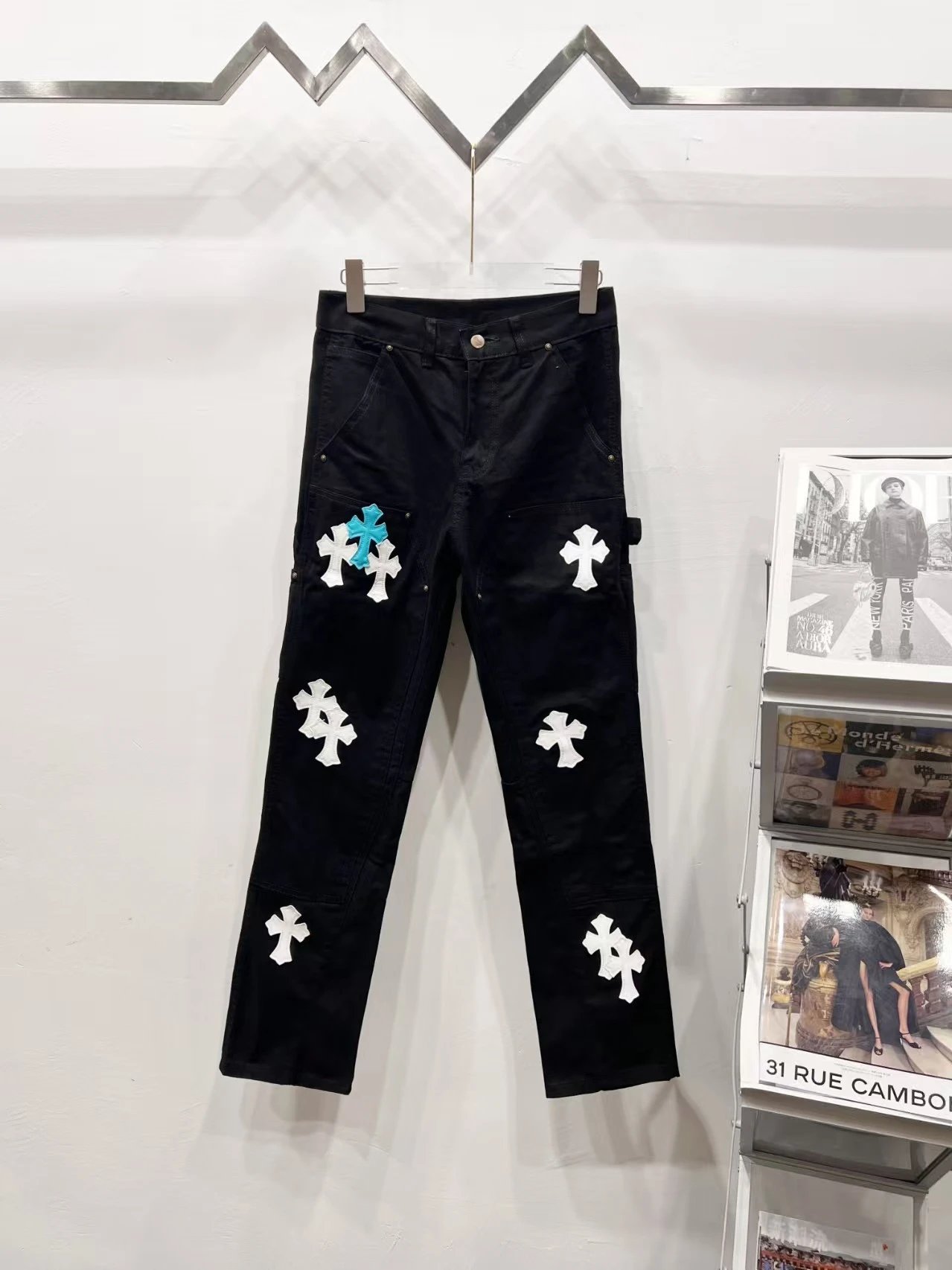 Chrome Hearts Cross-Embellished Black Jeans - 37