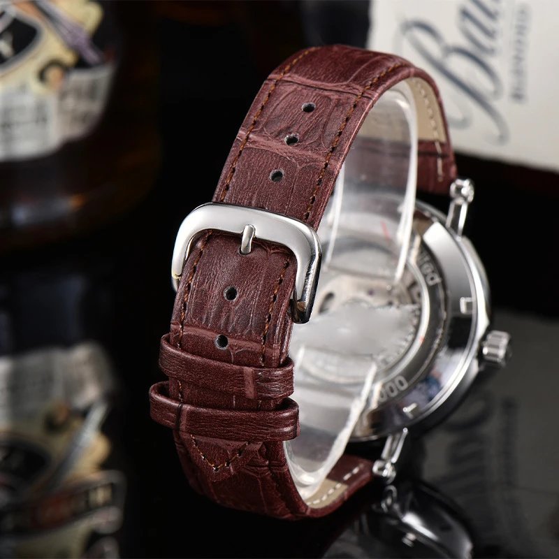 Design Tourbillon Automatic Black Dial Mechanical Watch Watches - 9