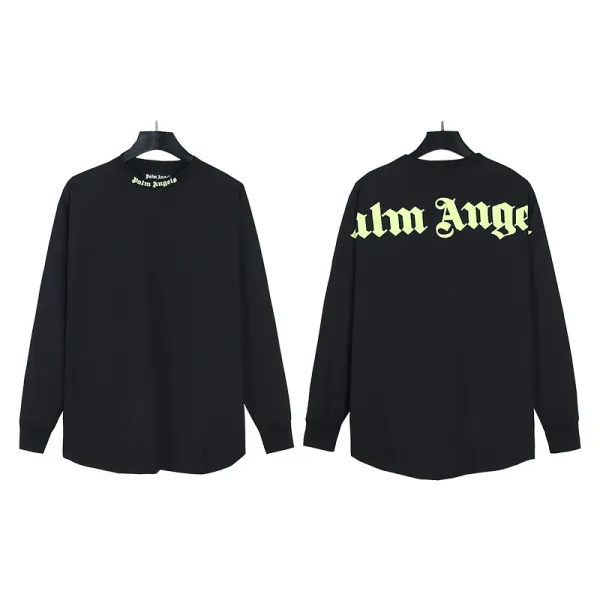 Palm Angels Long Sleeve Spirit Jersey Lime Green Tops - 45