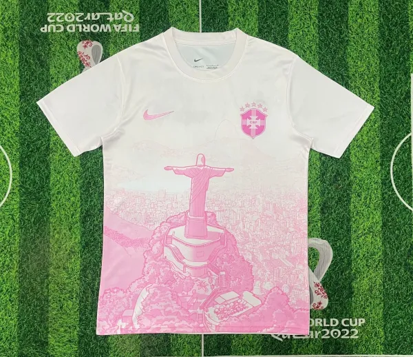 Nike Brazil 2022 FIFA World Cup Pink Christ the Redeemer Jersey - 2